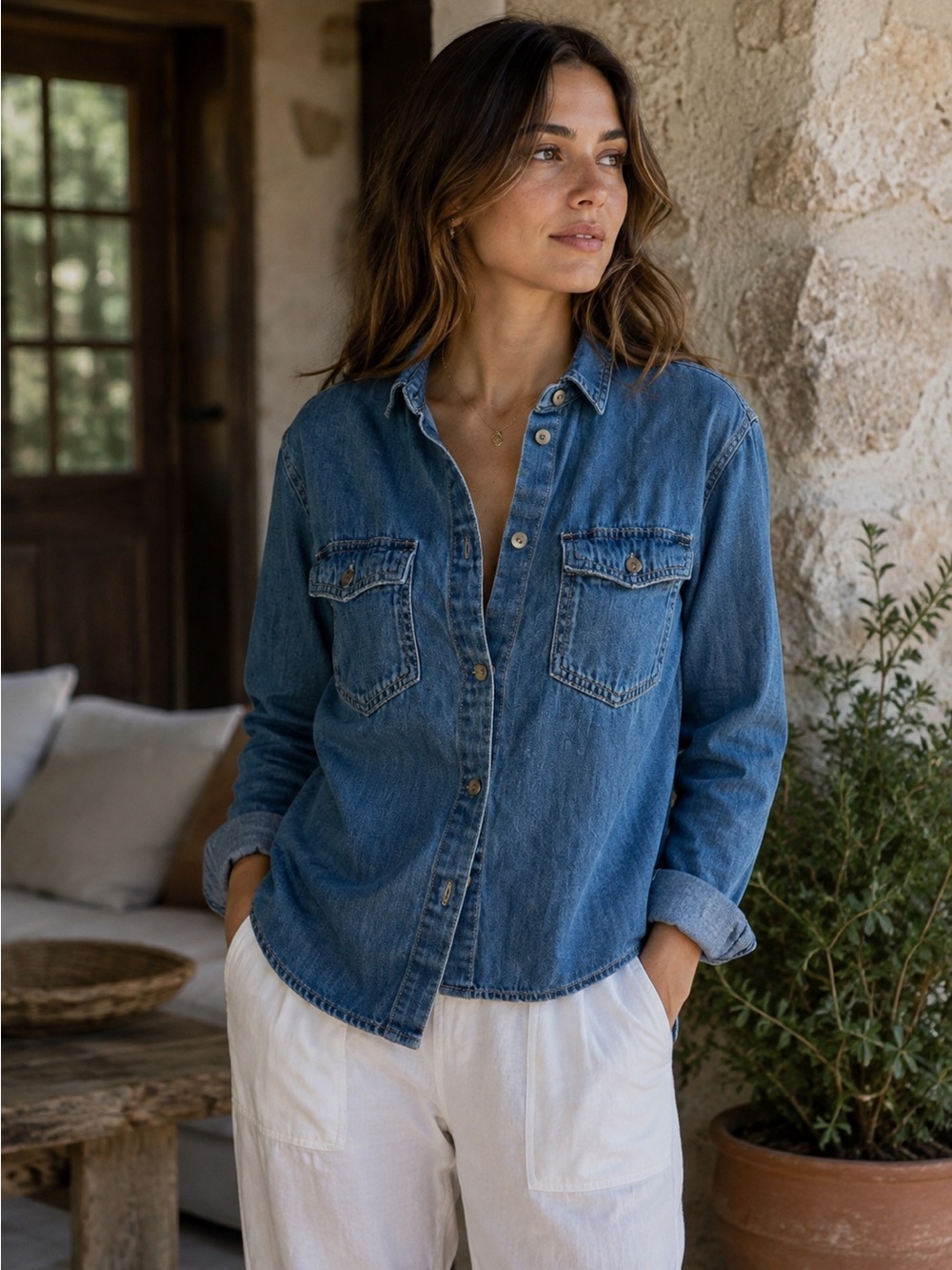 J. Crew Garçon Classic Fit Blue Denim Button Down Shirt